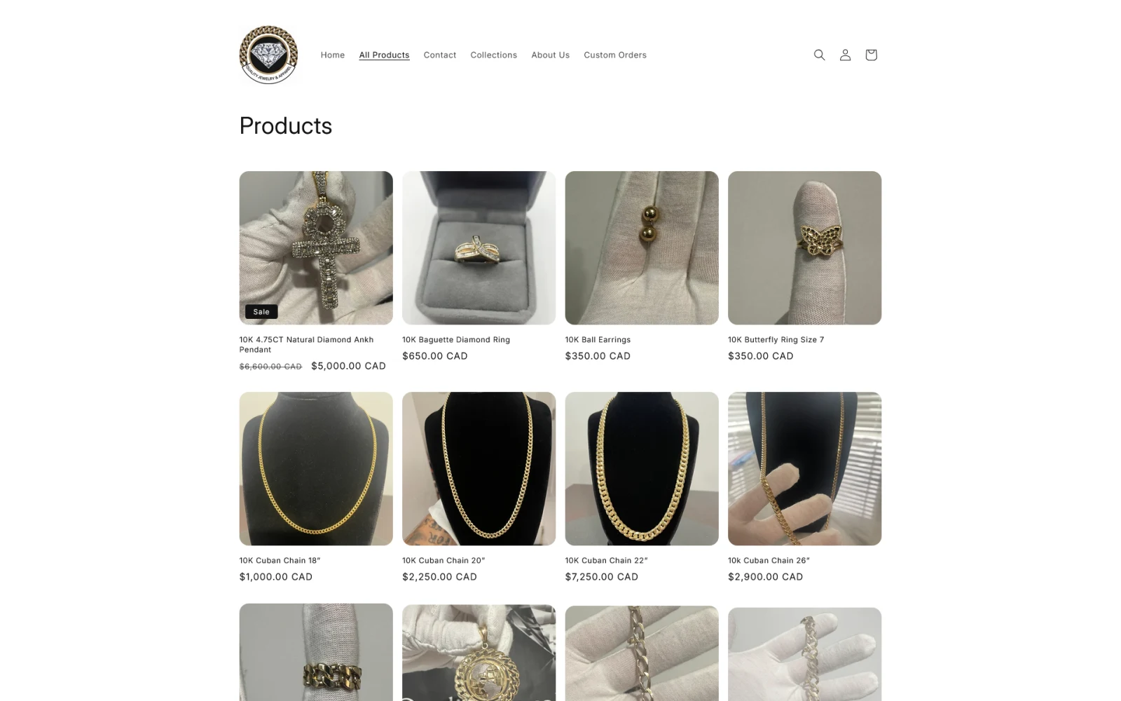The old all-products page: one unfiltered grid of every item in the store, twelve pages deep